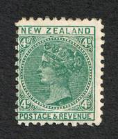 NEW ZEALAND 1882 Victoria 1st Definitive 4d Green. - 32 - UHM