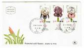 ISRAEL 1978 Protected Wild Flowers. Set of 3 with tabs on first day cover. . - 32042 - FDC