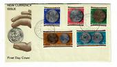 PAPUA NEW GUINEA 1975 New Coinage. Set of 5 on first day cover. - 32128 - FDC