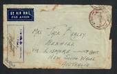 AUSTRALIA 1942 Letter sent from AIF Field PO 15/1/42 No 2 AASC-Coy AIF Malaya to Australia. Red  POSTAGE PAID JOHORE 25 CENTS ma