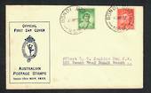 AUSTRALIA 1937 Geo 6th Definitive 1d and 2d issued 10/5/1937 on first day cover. - 32299 - FDC