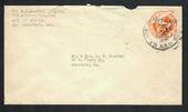 USA 1946 Letter with printed 6c Orange with overprint 'Rrevalued 5c P O Dept'. Postmark USAPO.