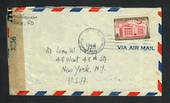 DOMINICAN REPUBLIC 1944 Letter to New York. Reseal Label "Examined by 5256". - 32323 - PostalHist