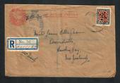 NEW ZEALAND 1940.........Airmail Letter YMCA envelope from NZFPo to New Zealand. 9d 1935 Definitive with cachet "Passed by Censo