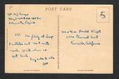 USA Postcard Virginia to California. Freepost.