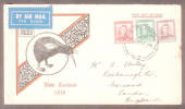 NEW ZEALAND 1935 Pictorial 1½d Brown on first day cover dated 25/7/38 at 5pm from New Plymouth. - 32509 - PostalHist