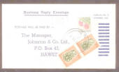 NEW ZEALAND 1961 Business Reply Envelope to Hawera firm with 3/8d  postage. - 32510 - PostalHist