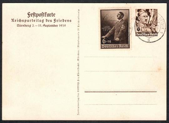 GERMANY 1939 Postcard of with two Hitler stamps. Postcard is dated 11/9/39. - 33620 - PostalHist