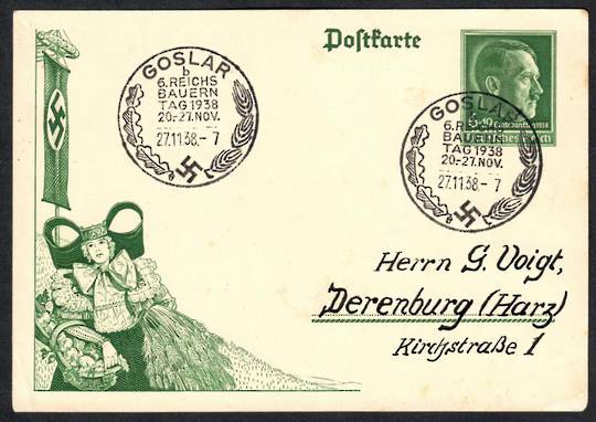 GERMANY 1938 Postcard with Hitler stamp and special postmark. - 33623 - PostalHist