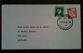 NEW ZEALAND 1961 Elizabeth 2nd Official 2½d on 2d Green and Elizabeth 2nd Definitive 2½d on 3d Red on first day cover. - 34008 -