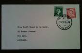 NEW ZEALAND 1961 Elizabeth 2nd Official 2Â½d on 2d Green and Elizabeth 2nd Definitive 2Â½d on 3d Red on first day cover. - 34008