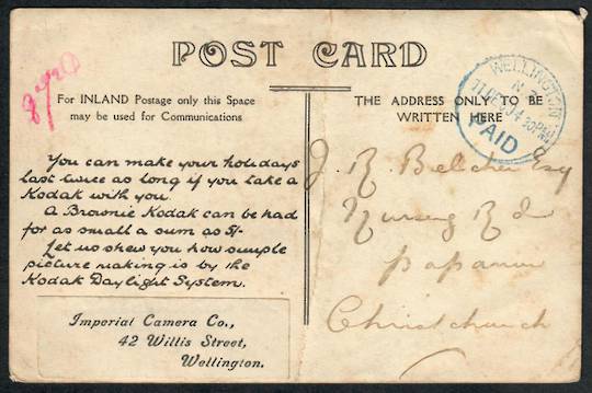 NEW ZEALAND Postcard Grubby. Does not detract from very fine WELLINGTON PAID postmark 11/12/04. Blue strike. Scarce. - 34102 - P