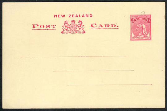 NEW ZEALAND 1897 Victoria 1st Postal Stationery Postcard 1½d Carmine with coloured view of Mt Cook Pohutu Geyser Otira Gorge and