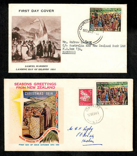 NEW ZEALAND 1964 Christmas on two fifferent first day covers. - 34488 - FDC