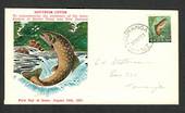 NEW ZEALAND 1967 Definitive 7½c Brown Trout on illustrated first day cover. - 34765 - FDC