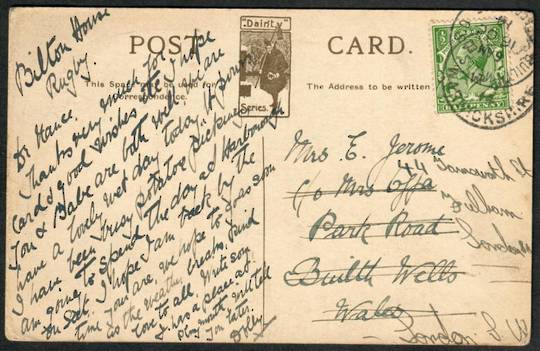 GREAT BRITAIN 1914 Postcard  from Yorkshire to Wales. Redirected. - 35240 - PostalHist