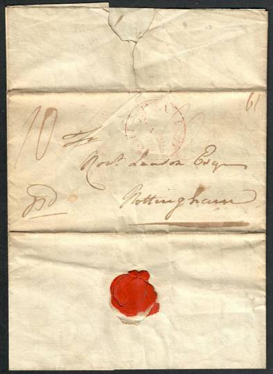 GREAT BRITAIN Pre-Stamp Entire to Nottingham. Manuscript 10 PPAID in red. - 35244 - PostalHist