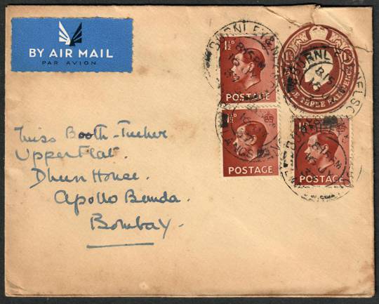 GREAT BRITAIN 1937 Airmail Letter to India. Cachet on recerse. - 35249 - PostalHist