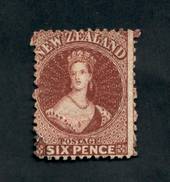 NEW ZEALAND 1862 Full Face Queen 6d Red-Brown. Perf 12½. Excellent copy. - 3535 - FU