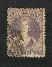 NEW ZEALAND 1862 Full Face Queen 3d Lilac. Perf 12½. Nice copy. Postmark off face. - 3537 - FU