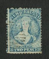 NEW ZEALAND 1862 Full Face Queen 2d Bright Blue. Perf 12½. Extensive plate wear. Very light postmark off face. - 3555 - FU