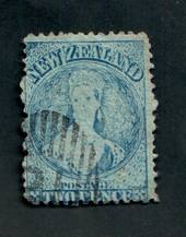NEW ZEALAND 1862 Full Face Queen 2d Blue. Perf 12Â½. Extensive plate wear. Light postmark off face. One dull corner. - 3559 - Us
