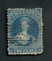 NEW ZEALAND 1862 Full Face Queen 2d Blue. Plate 2. Very light postmark off face. - 3560 - FU