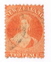 NEW ZEALAND 1862 Full Face Queen 2d Vermilion. Perf 12½. No Watermark. Postmark okay. - 3567 - Used