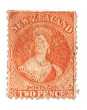 NEW ZEALAND 1862 Full Face Queen 2d Vermilion. - 3583 - Used