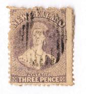 NEW ZEALAND 1862 Full Face Queen 3d Pale Lilac. Postmark  bars frame face. - 3588 - Used