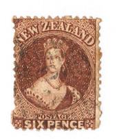NEW ZEALAND 1862 Full Face Queen 6d Deep Red-Brown. Light postmark. - 3590 - Used