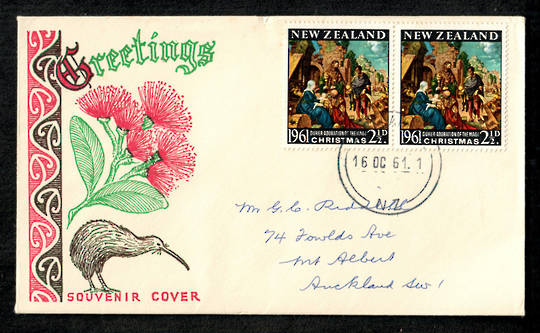 NEW ZEALAND 1961 Christmas on illustrated souvenir cover. - 36449 - PostalHist
