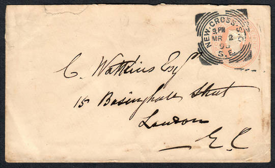 GREAT BRITAIN 1898 Embossed Letter from New Cross S O to London Backstamp London S O. - 37116 - PostalHist