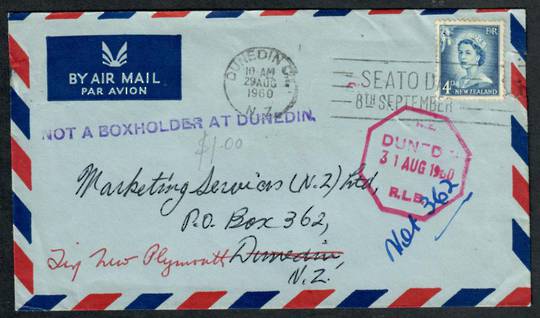 NEW ZEALAND 1960 Airmail letter redirected. - 37267 - PostalHist