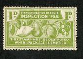 NEW ZEALAND Fruit Inspection Fee 1d Green. - 3739 - Mint