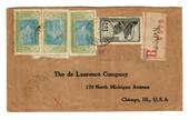IVORY COAST 1933 Registered Letter from Abidjan to Chicago. - 37632 - PostalHist