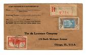 IVORY COAST 1937 Registered Letter from Grand-Bahou to Chicago. - 37634 - PostalHist