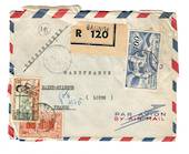 IVORY COAST 1955 Registered Letter from Gagnoa to France. Abidjan and Loire backstamps. - 37646 - PostalHist