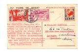 FRENCH MOROCCO 1951 Postcard from Foire de Rabat to Le Mans and then readdressed. Cinderella. - 37759 - PostalHist