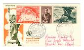 MONACO 1956 Fipex International Stamp Exhibition. Strip of 3  on first day cover. - 37845 - FDC