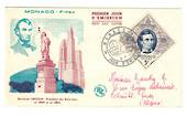 MONACO 1956 Fipex International Stamp Exhibition. Lincoln on first day cover. - 37849 - FDC