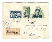 MONACO 1955 Registered Letter to Lyon. Stamps on the reverse.