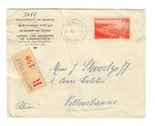 MONACO 1939 Official Registered Letter from Monaco-Ville to France. Use of SG 187 cv £30. Backstamp Lyon Gare.