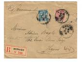 MONACO 1914 Registered Letter from Monaco to Lyon.