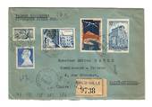 MONACO 1952 Registered Letter from Monaco-Ville to St-Etienne. From a stamp dealer. Wax seals on the reverse.