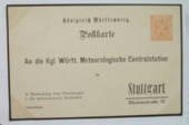 WURTTEMBERG 1917 Postcard Meteorological 7½pfg Orange. From the collection of H Pies-Lintz. - 37956 - PostalHist