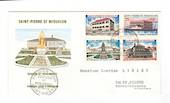 ST PIERRE et MIQUELON 1969 Buildings and Monuments. Set of 4 on first day cover. - 38226 - FDC