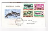 ST PIERRE et MIQUELON 1969 Marine Mammals. Set of 4 on first day cover. - 38227 - FDC