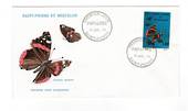 ST PIERRE et MIQUELON 1975 Butterflies. Set of 2 on first day cover. - 38245 - FDC