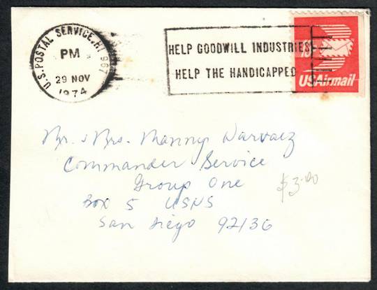 USA 1974 Letter to Navy Commander San Diego. - 38891 - PostalHist